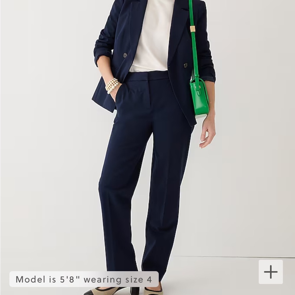 J Crew KATE STRAIGHT-LEG PANT IN BI-STRETCH COTTON Navy